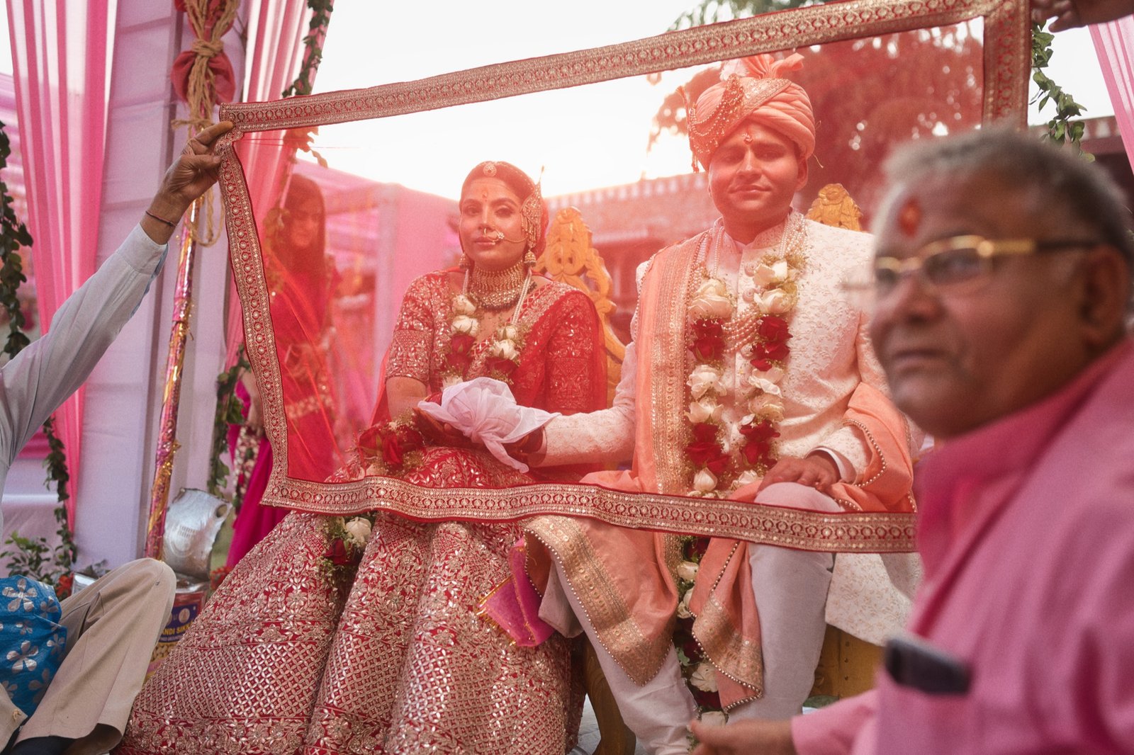 The Mandap: A moment held in a frame of its own.