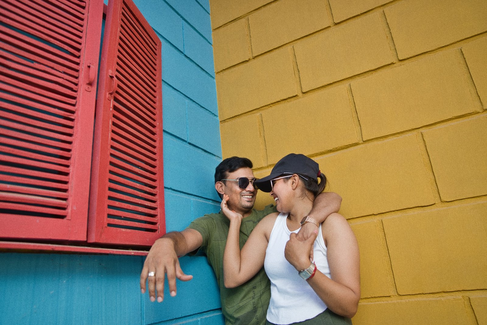 Just Us: Sun low, foreheads together. Bright walls, brighter smiles.